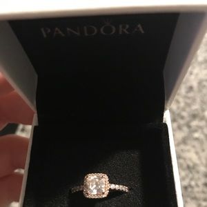 Pandora Rose Gold Princess Cut Ring